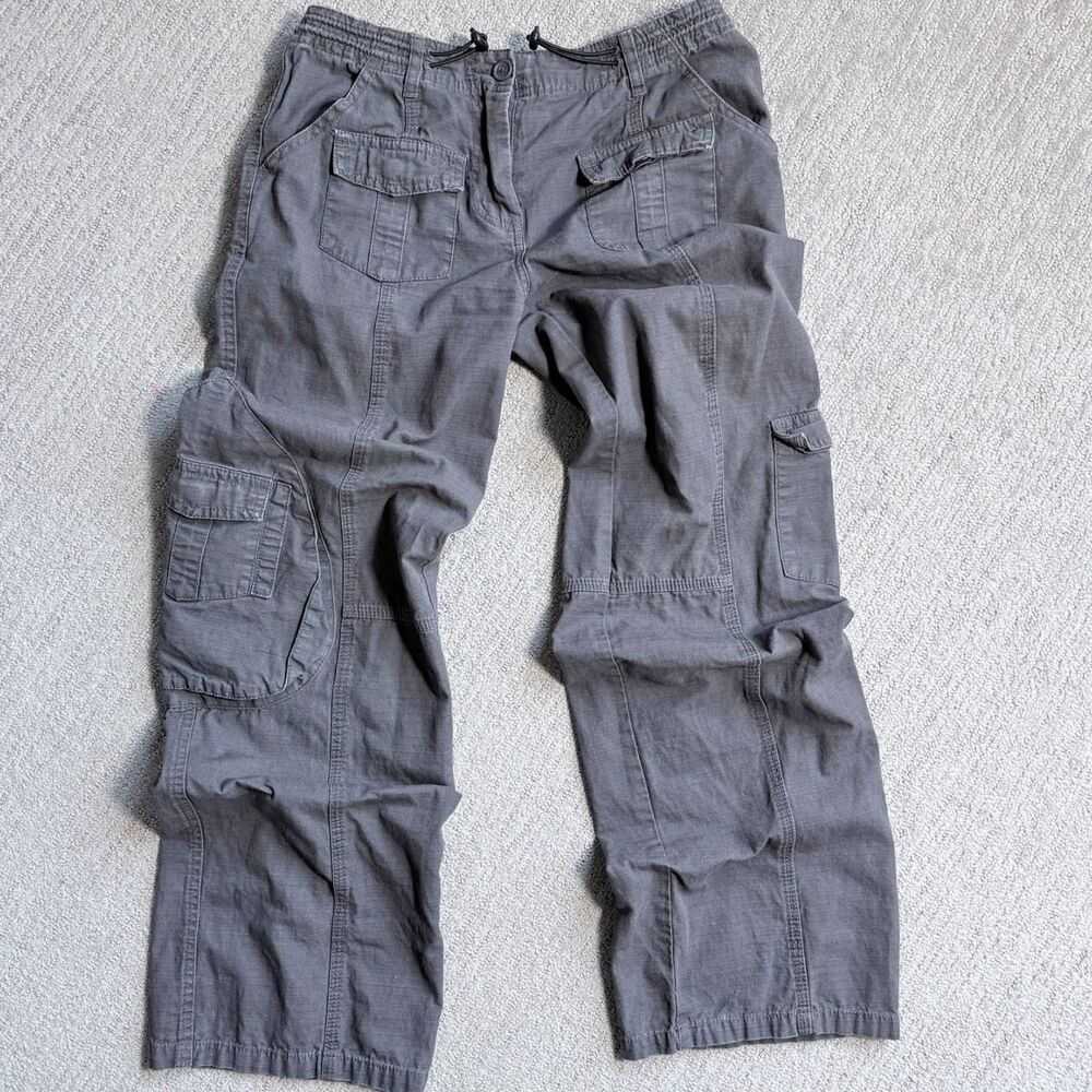 Brandy Melville John Galt Faded Gray Drawstring Cargo Pants One Size (S)